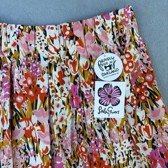 NWT Lesley Evers Dixie Queens Garden pink floral midi dress 100% cotton MEDIUM - Picture 9 of 9